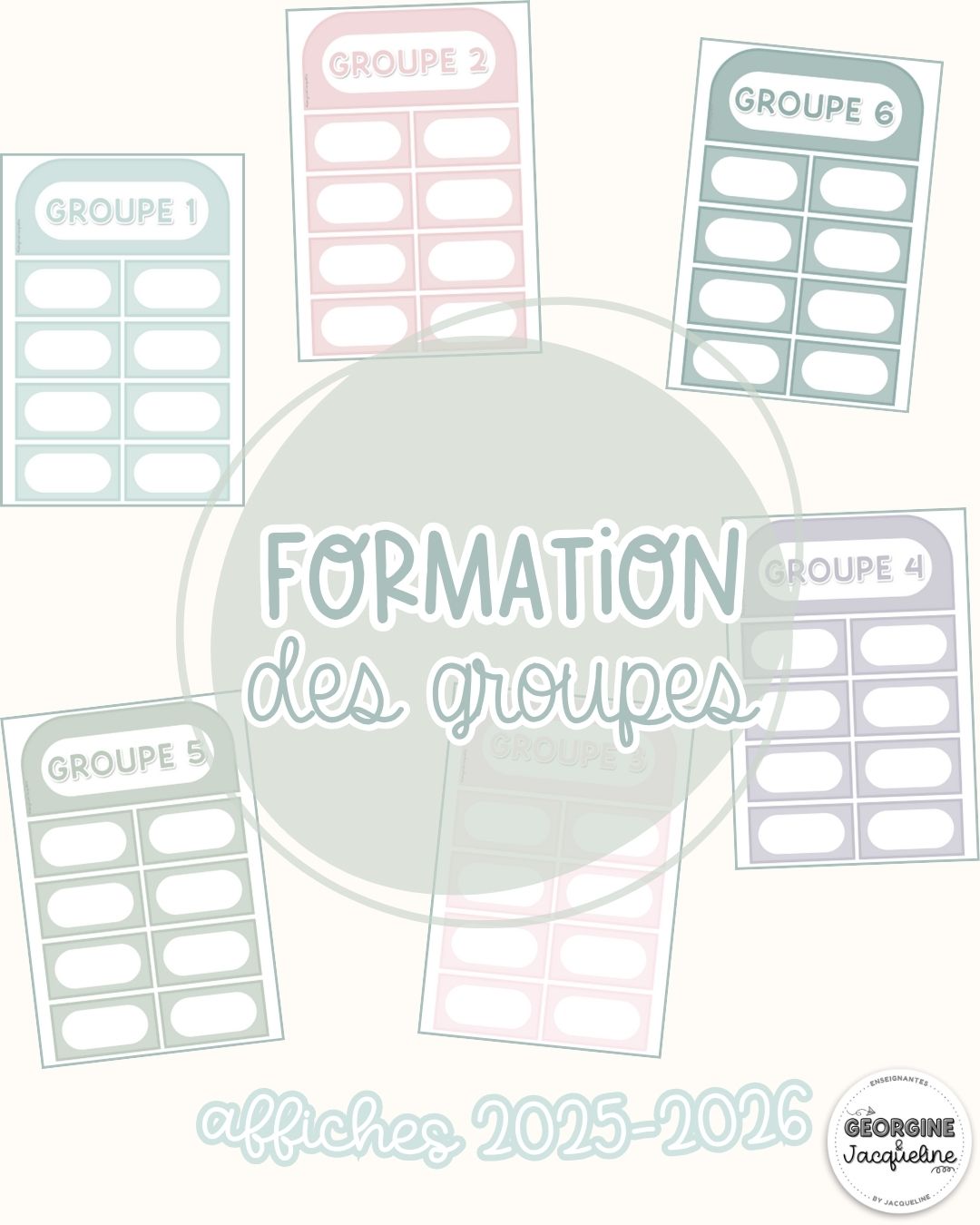 Formation des groupes – Affichage 2025-2026 - couleurs douces