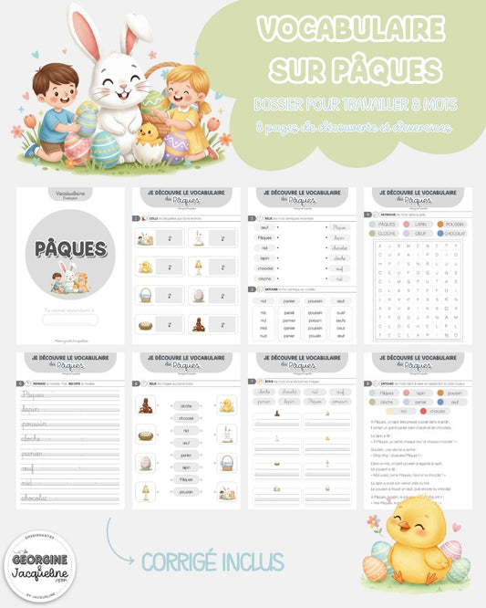 Le Vocabulaire de Pâques – Dossier d'exercices