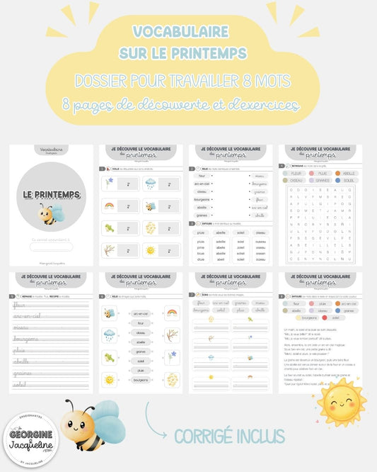 Le vocabulaire du Printemps – Dossier d'exercices