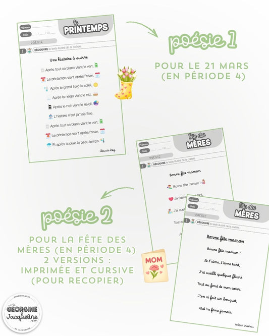 Poésies de la période 4 - Printemps & fête des mères