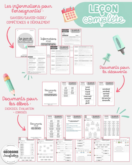Les jours de la semaine – Leçon complète