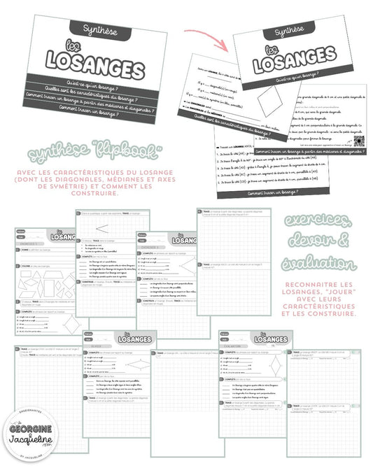 Les losanges – Synthèse, exercices, devoir & évaluation