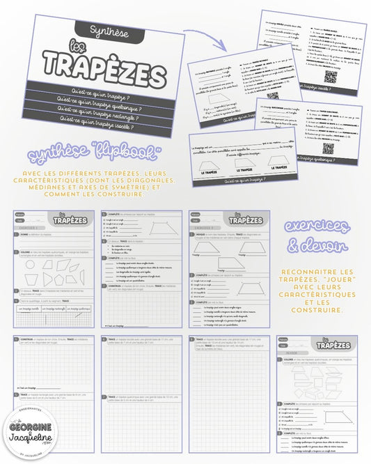 Les trapèzes – Synthèse, exercices et devoir
