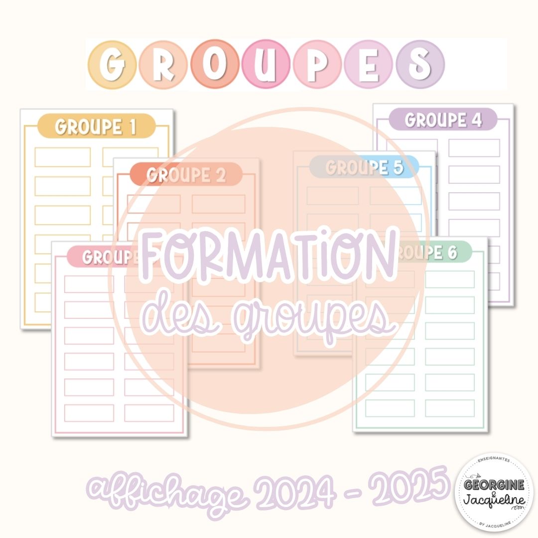 Formation des groupes – Affichage 2024-2025