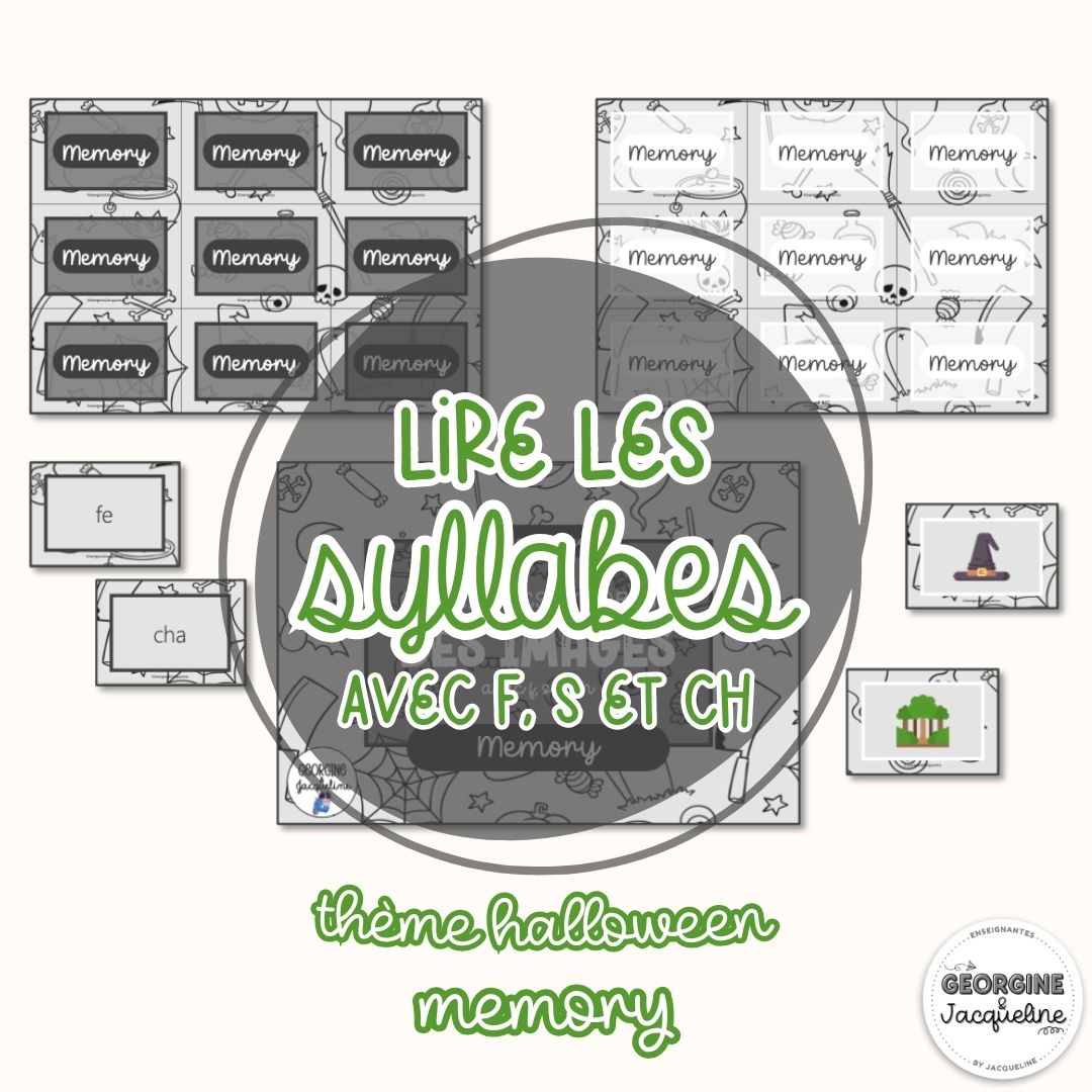 Je lis des syllabes avec F, S & CH – Memory d’Halloween