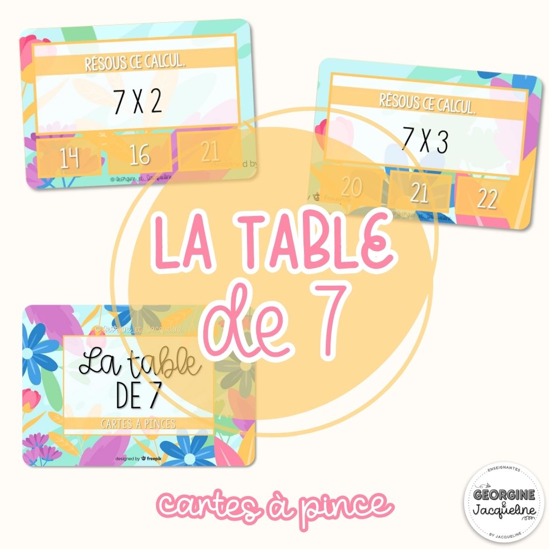 La table de 7 – CÀP / Cartes à pinces