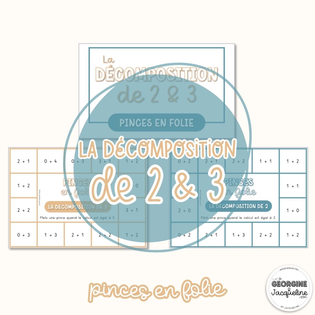 La décomposition de 2 & 3 – CÀP / cartes à pinces / Pinces en folie