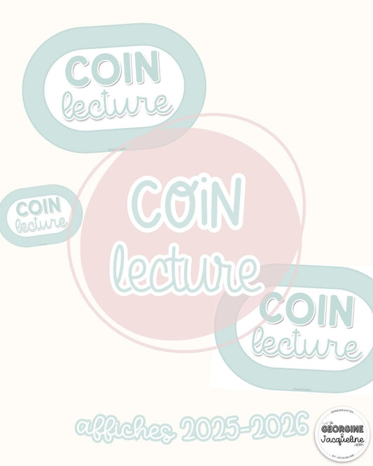 Affiche “Coin lecture” – couleurs douces – 2025 – 2026