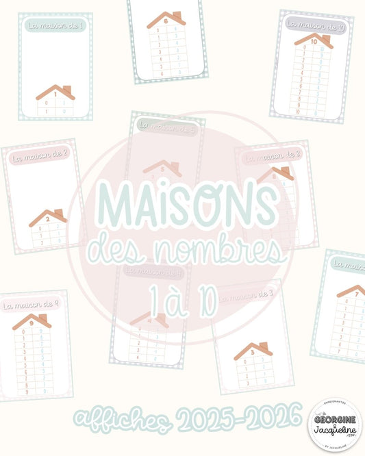 Maisons des nombres – Affichage 2025-2026 - couleurs douces