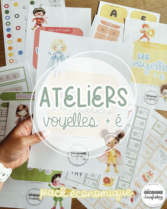 Les voyelles + é - ateliers - Pack / ensemble économique