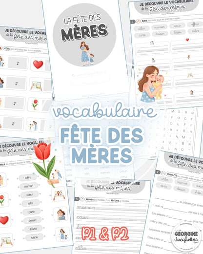 Le vocabulaire de la fête des mères – Dossier d'exercices