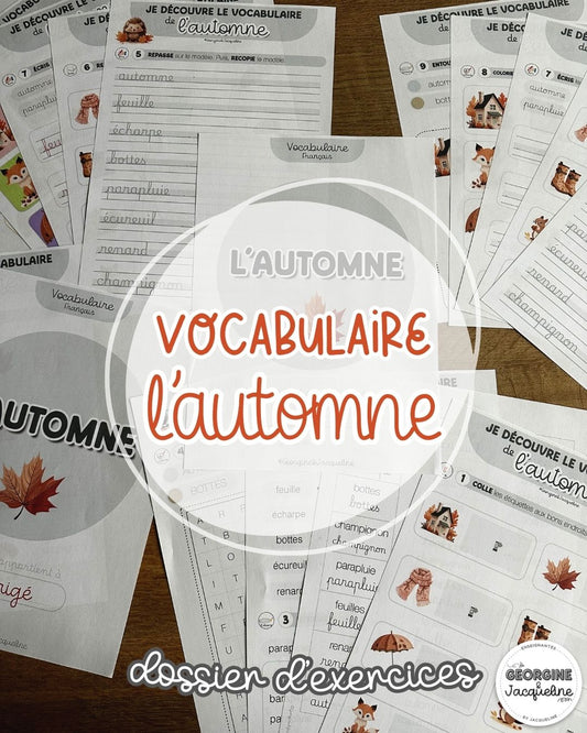 Le vocabulaire de l'automne – Dossier d'exercices