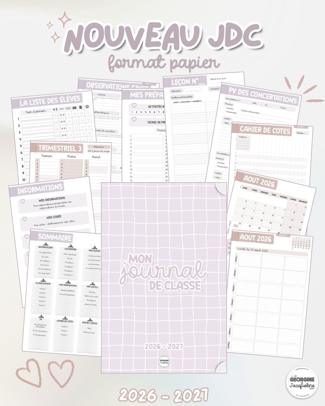 Le journal de classe papier 2026-2027