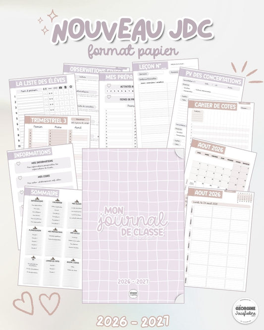Le journal de classe papier 2026-2027