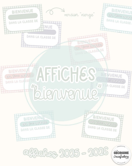 Bienvenue en Xe année – Affiches 2025 – 2026 – couleurs douces