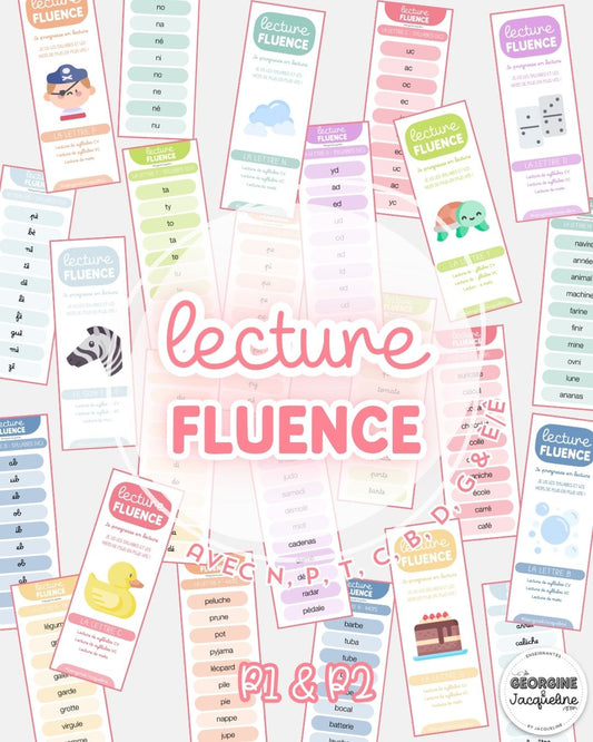 Les fiches de lecture fluence – N, P, T, C, B, D, G et È/Ê