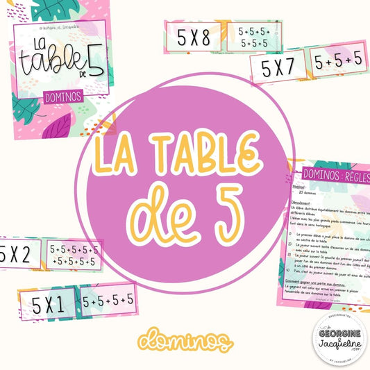 La table de 5 – Jeu des dominos