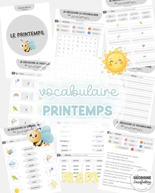 Le vocabulaire du Printemps – Dossier d'exercices
