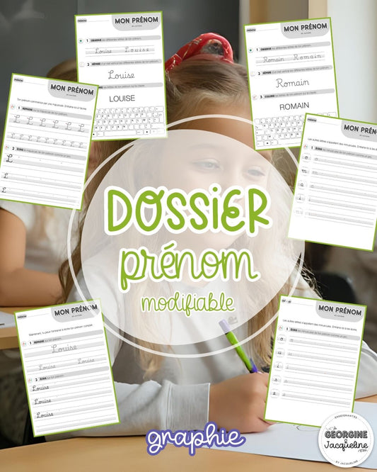 Écriture du prénom en cursive – Dossier progressif et modifiable