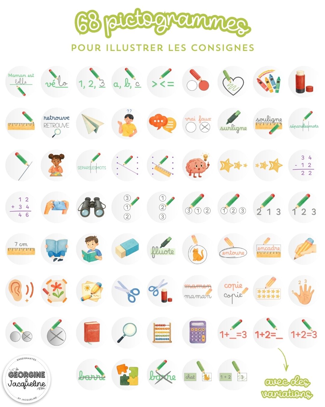 Pictogramme Pattern Pictogrammes 2.0 - consignes – Georgine & Jacqueline