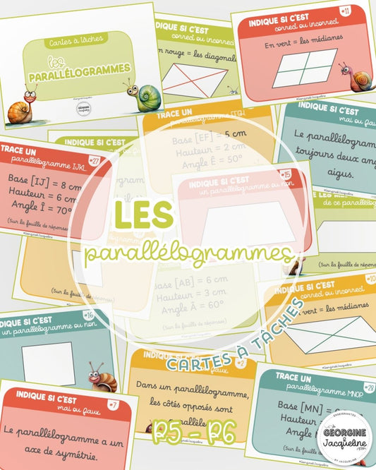 Les parallélogrammes – Cartes à tâches (CÀT)