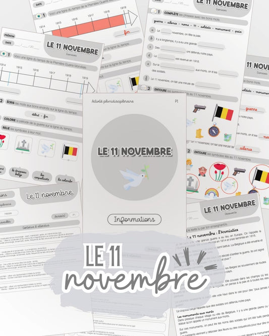 Le 11 novembre / l'armistice - dossier de découverte et exercices