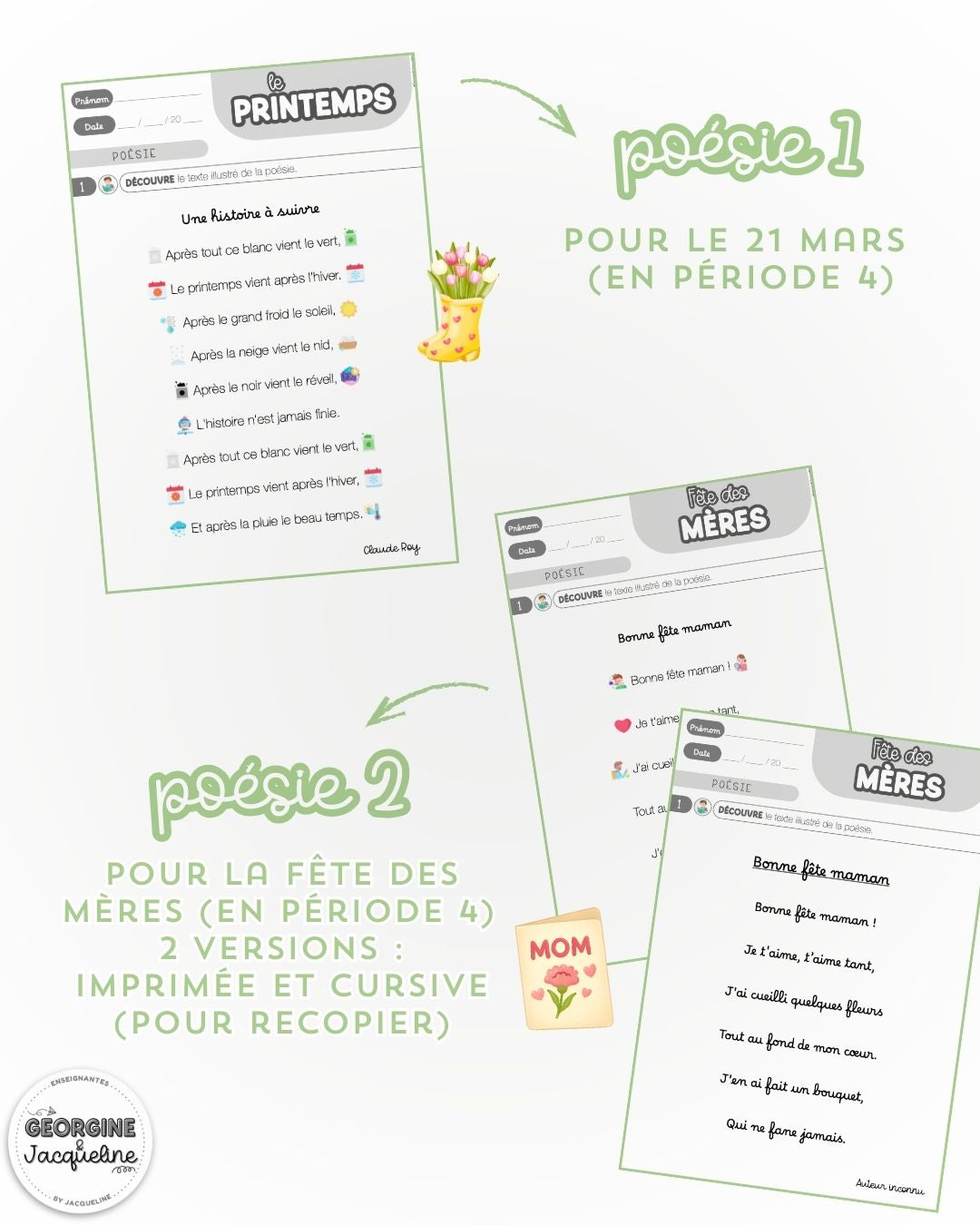 Poésies de la période 4 - Printemps & fête des mères