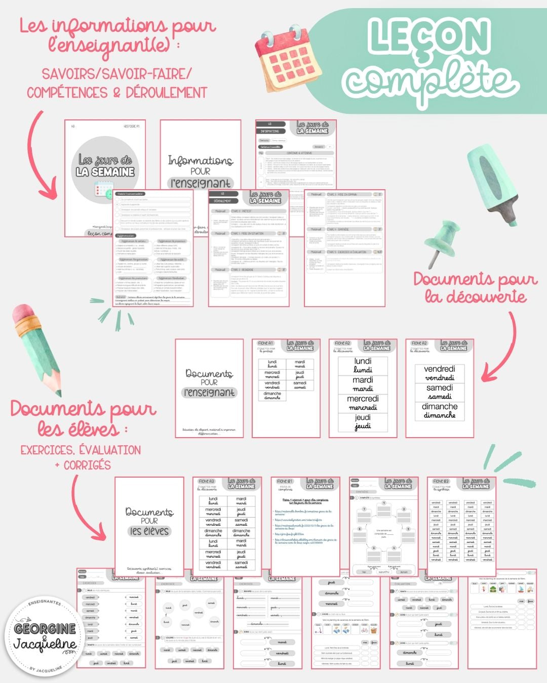 Les jours de la semaine – Leçon complète