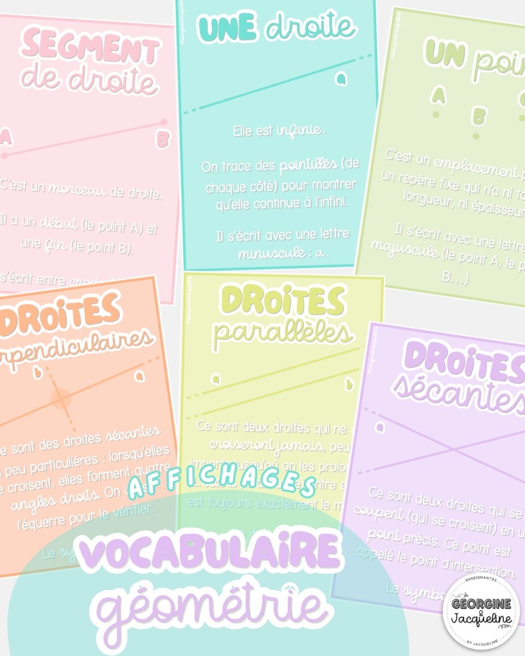 Vocabulaire en géométrie - affichages