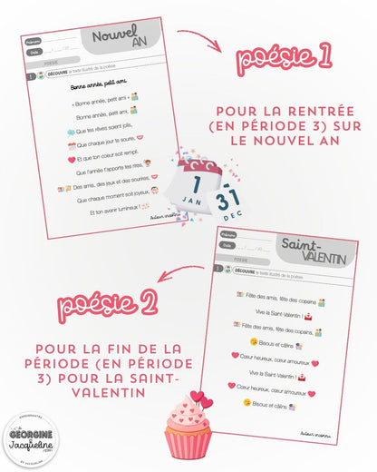 Poésies de la période 3 - Nouvel An et Saint-Valentin