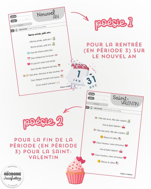 Poésies de la période 3 - Nouvel An et Saint-Valentin