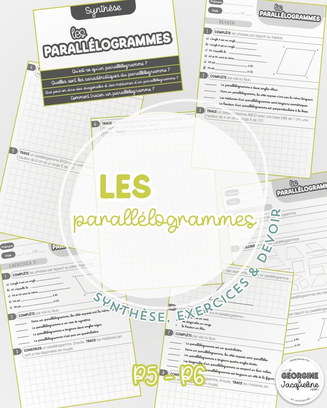Les parallélogrammes – Synthèse, exercices et devoir