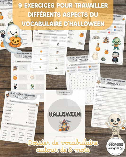 Le vocabulaire d'Halloween – Dossier d'exercices