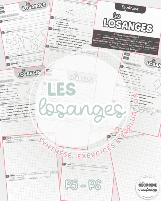 Les losanges – Synthèse, exercices, devoir & évaluation