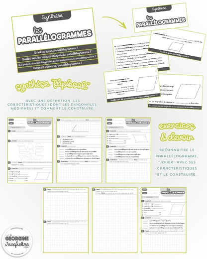 Les parallélogrammes – Synthèse, exercices et devoir