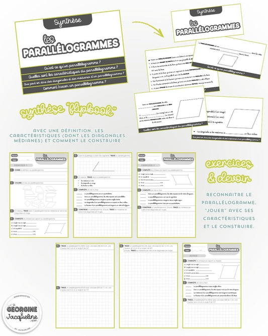 Les parallélogrammes – Synthèse, exercices et devoir