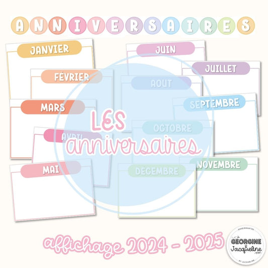 Anniversaires – Affichage 2024-2025