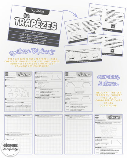 Les trapèzes – Synthèse, exercices et devoir