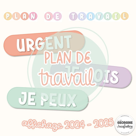 Plan de travail – Affichage 2024-2025