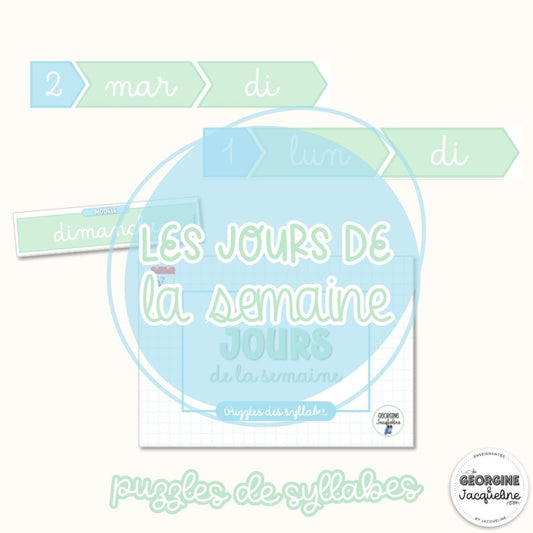 Les jours de la semaine – Puzzles des syllabes