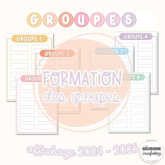 Formation des groupes – Affichage 2024-2025