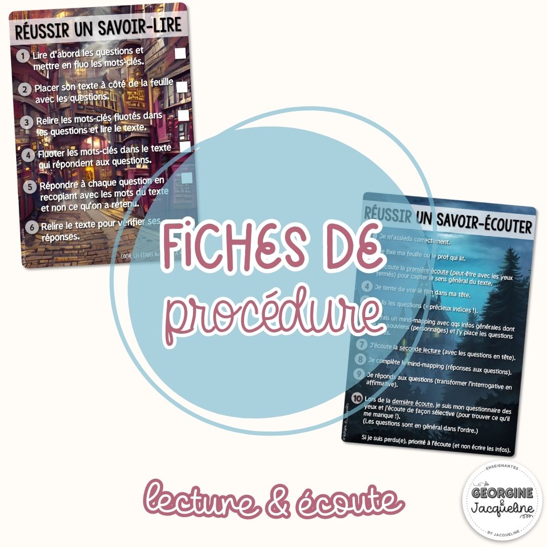 Fiches de procédure – Lecture & Écoute (thème Harry Potter)