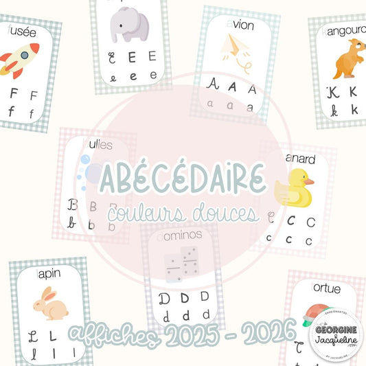 Abécédaire (syllabes d’attaque) – Affichage 2025-2026 - couleurs douces