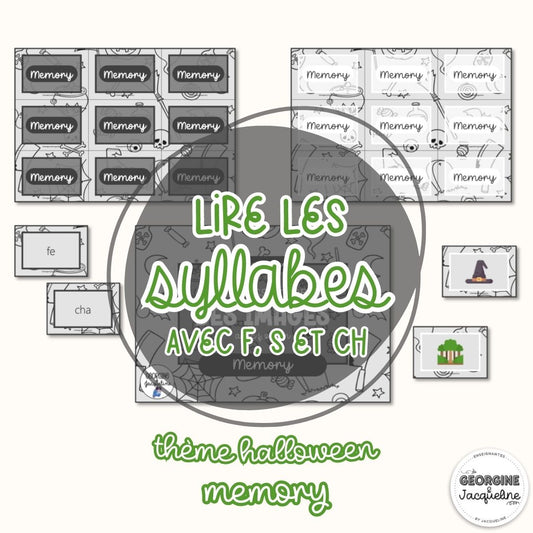 Je lis des syllabes avec F, S & CH – Memory d’Halloween