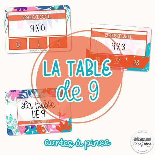 La table de 9 – CÀP / Cartes à pinces