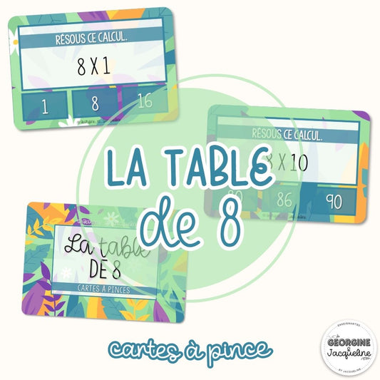 La table de 8 – CÀP / Cartes à pinces