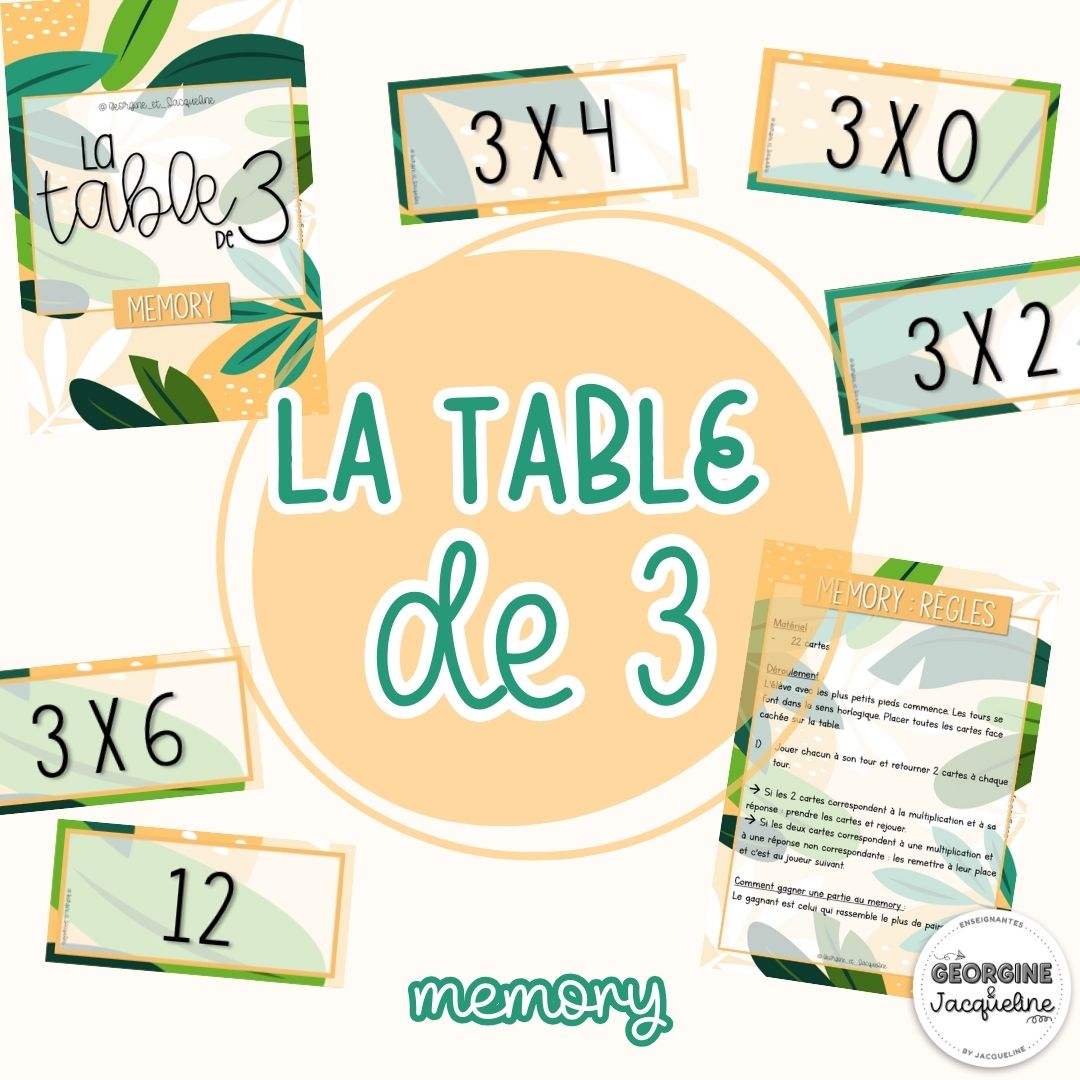 La table de 3 – Ateliers (pack économique)