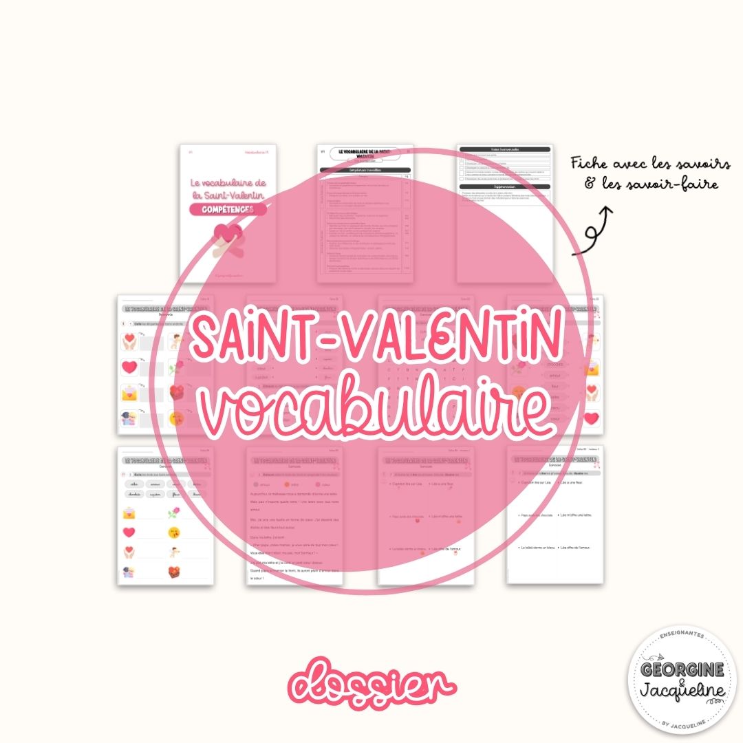 Le vocabulaire de la Saint-Valentin – Dossier d’activités