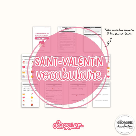 Le vocabulaire de la Saint-Valentin – Dossier d’activités