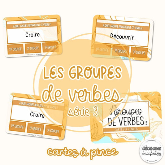 Les 3 groupes de verbes - cartes à pince 3